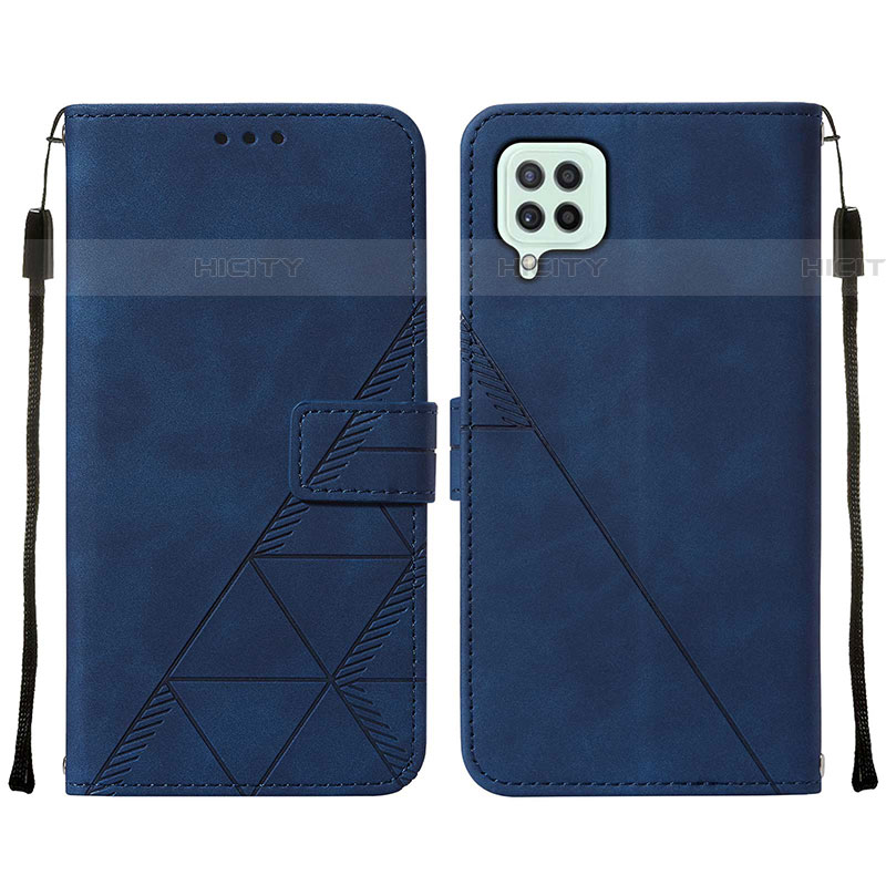 Coque Portefeuille Livre Cuir Etui Clapet Y01B pour Samsung Galaxy F22 4G Bleu Plus