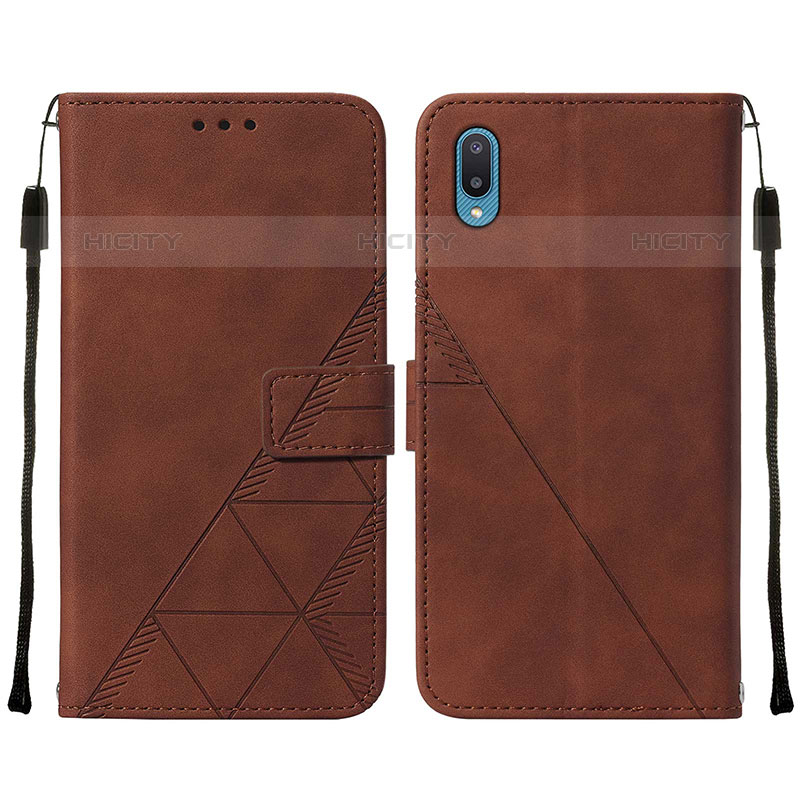 Coque Portefeuille Livre Cuir Etui Clapet Y01B pour Samsung Galaxy M02 Marron Plus