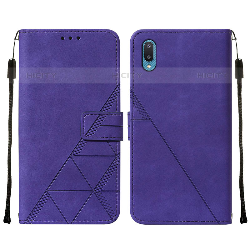 Coque Portefeuille Livre Cuir Etui Clapet Y01B pour Samsung Galaxy M02 Violet Plus