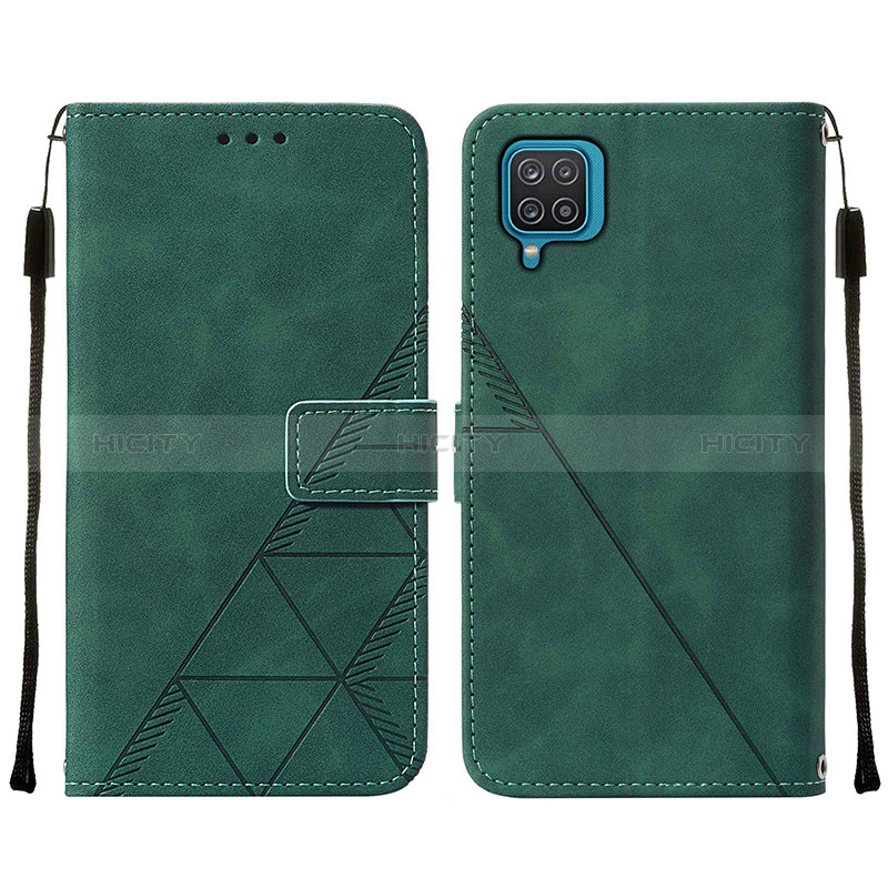 Coque Portefeuille Livre Cuir Etui Clapet Y01B pour Samsung Galaxy M12 Vert Plus