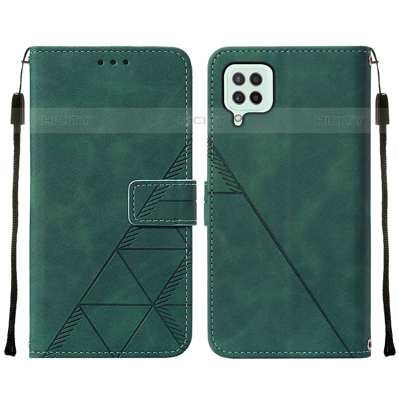 Coque Portefeuille Livre Cuir Etui Clapet Y01B pour Samsung Galaxy M32 4G Vert Plus