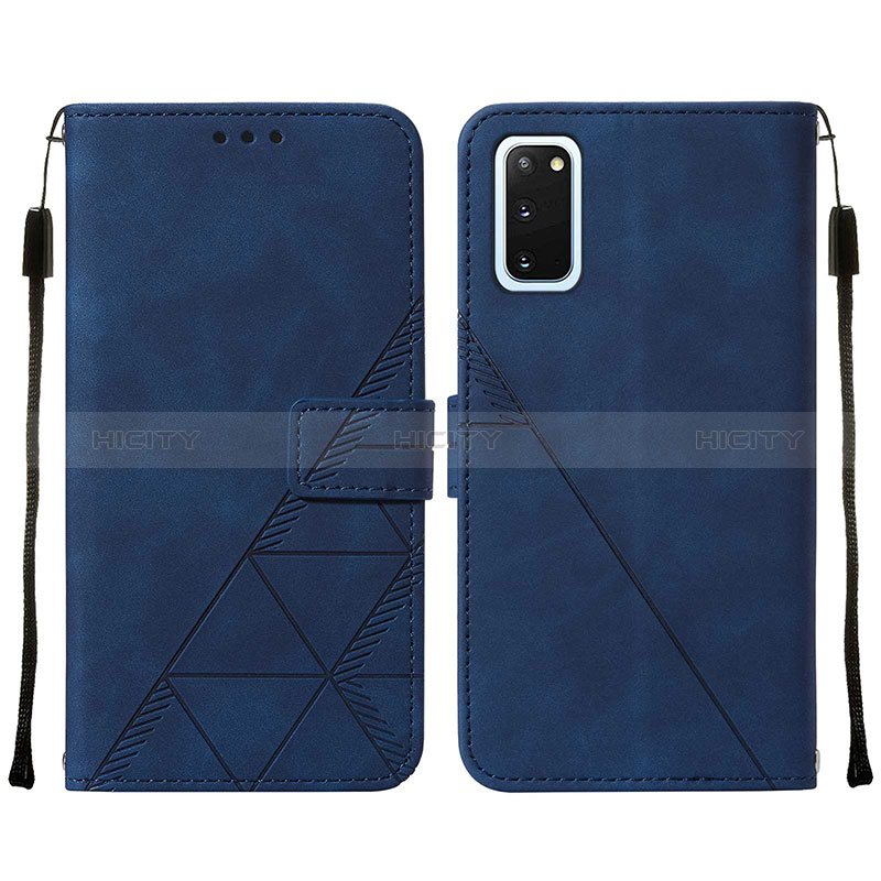 Coque Portefeuille Livre Cuir Etui Clapet Y01B pour Samsung Galaxy S20 5G Bleu Plus