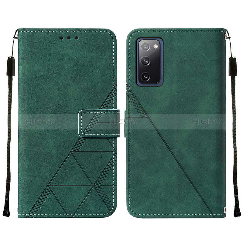 Coque Portefeuille Livre Cuir Etui Clapet Y01B pour Samsung Galaxy S20 FE 5G Vert Plus