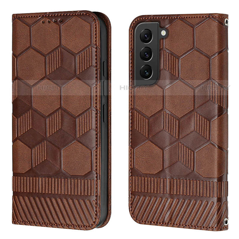 Coque Portefeuille Livre Cuir Etui Clapet Y01B pour Samsung Galaxy S21 Plus 5G Marron Plus