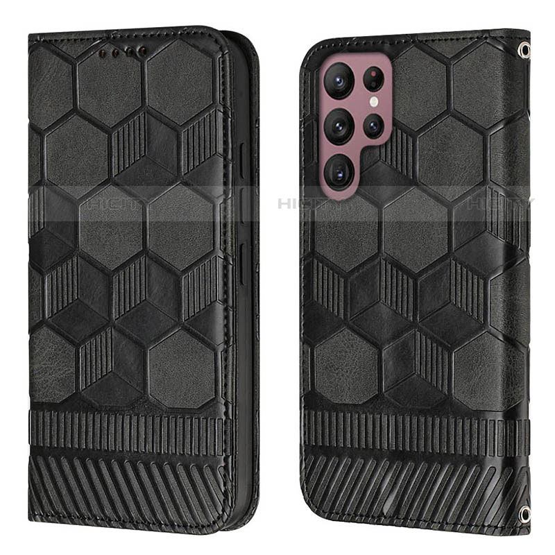 Coque Portefeuille Livre Cuir Etui Clapet Y01B pour Samsung Galaxy S23 Ultra 5G Noir Plus