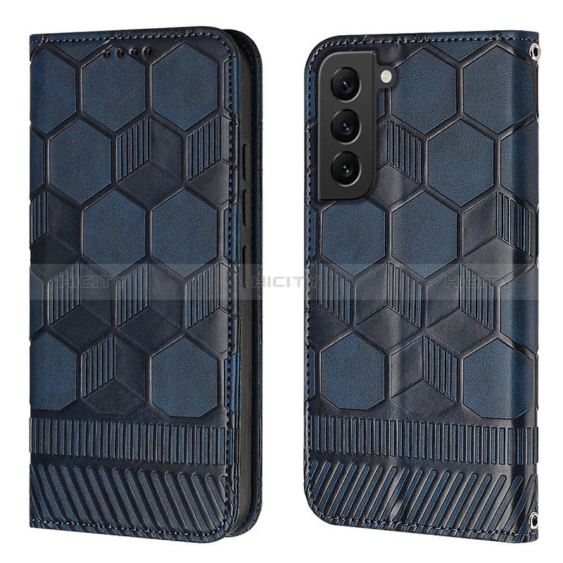 Coque Portefeuille Livre Cuir Etui Clapet Y01B pour Samsung Galaxy S24 5G Bleu Plus