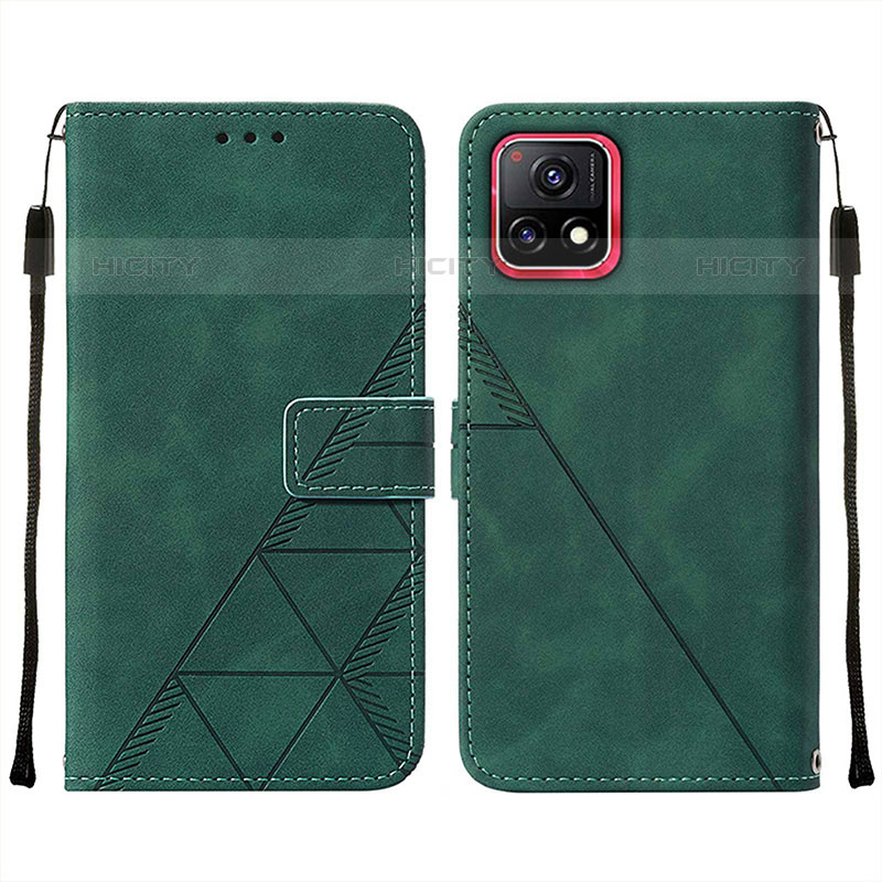 Coque Portefeuille Livre Cuir Etui Clapet Y01B pour Vivo iQOO U3x 5G Vert Plus