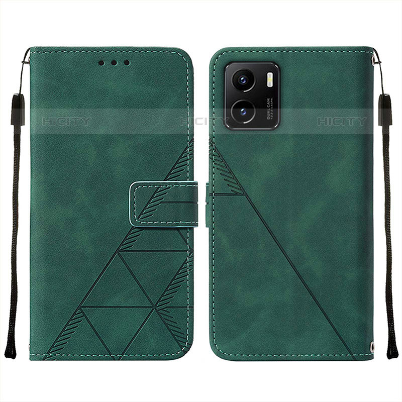 Coque Portefeuille Livre Cuir Etui Clapet Y01B pour Vivo iQOO U5x Vert Plus