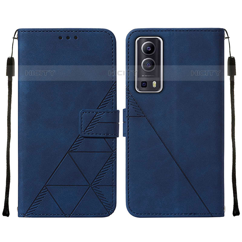 Coque Portefeuille Livre Cuir Etui Clapet Y01B pour Vivo iQOO Z3 5G Bleu Plus