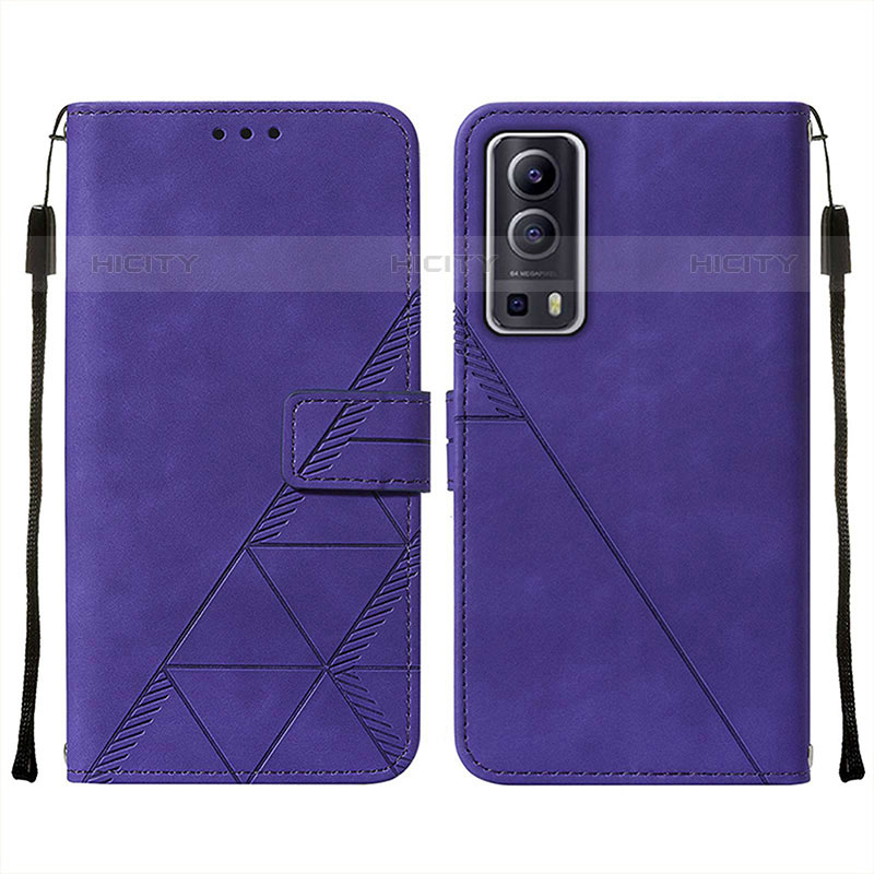 Coque Portefeuille Livre Cuir Etui Clapet Y01B pour Vivo iQOO Z3 5G Violet Plus