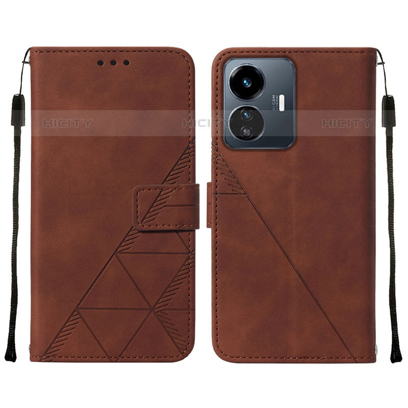 Coque Portefeuille Livre Cuir Etui Clapet Y01B pour Vivo iQOO Z6 Lite 5G Marron Plus