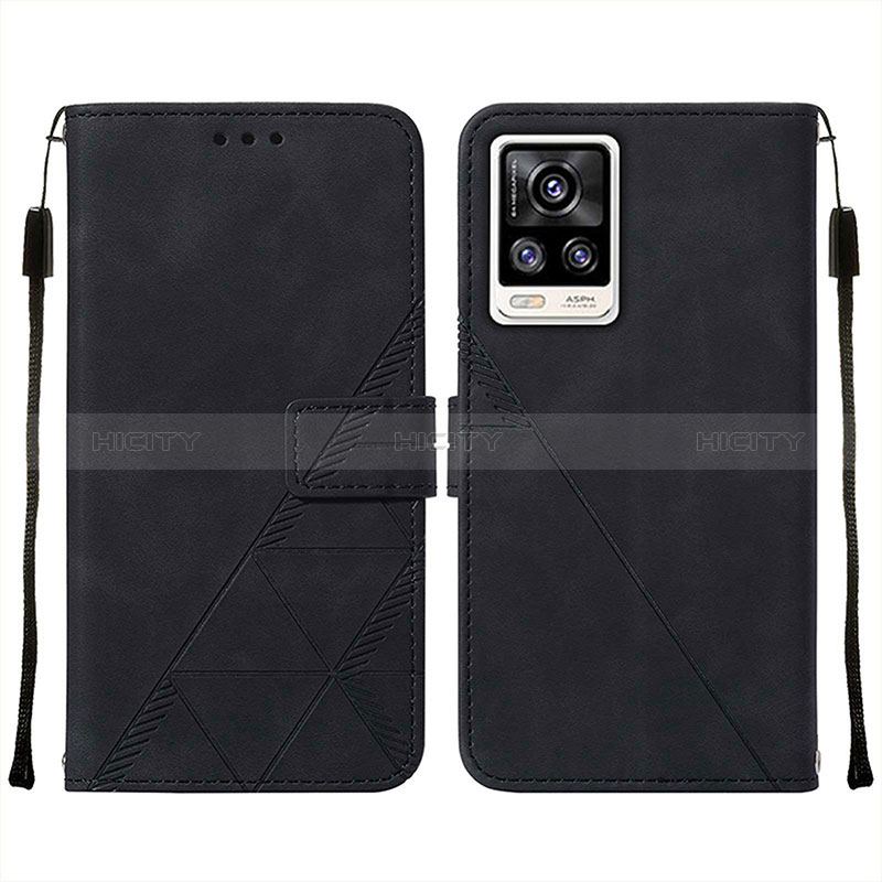 Coque Portefeuille Livre Cuir Etui Clapet Y01B pour Vivo V21e 4G Noir Plus