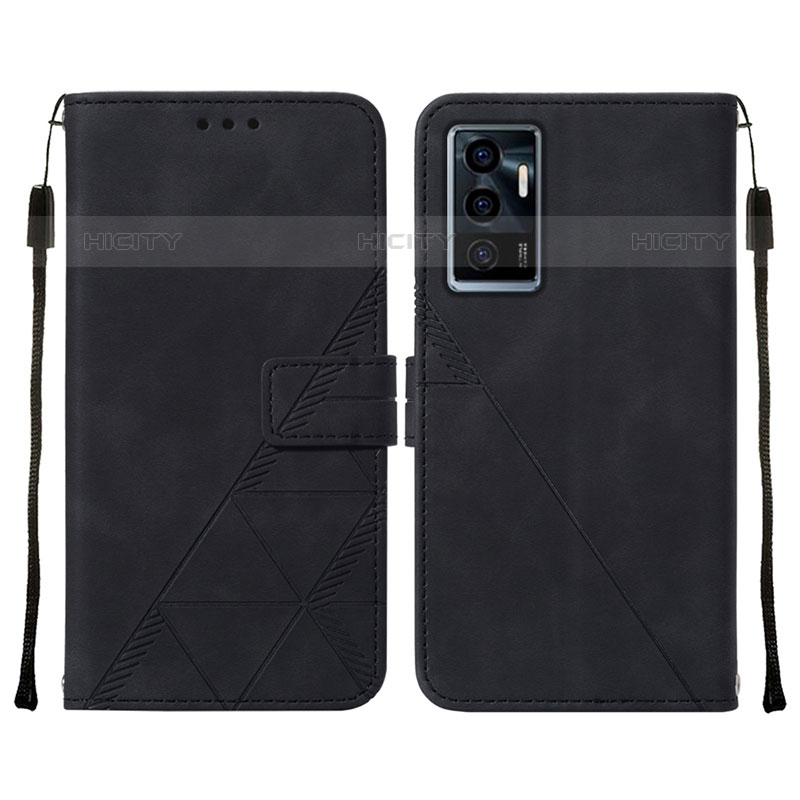 Coque Portefeuille Livre Cuir Etui Clapet Y01B pour Vivo V23e 5G Noir Plus