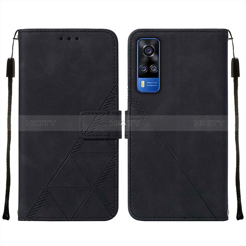 Coque Portefeuille Livre Cuir Etui Clapet Y01B pour Vivo Y31 (2021) Noir Plus