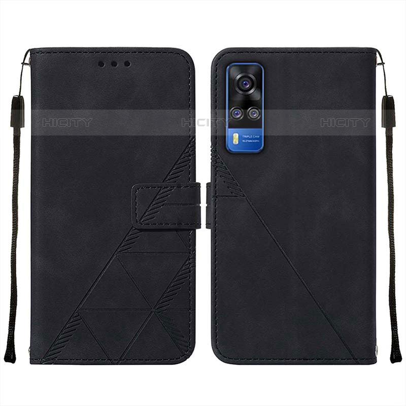 Coque Portefeuille Livre Cuir Etui Clapet Y01B pour Vivo Y51A Noir Plus