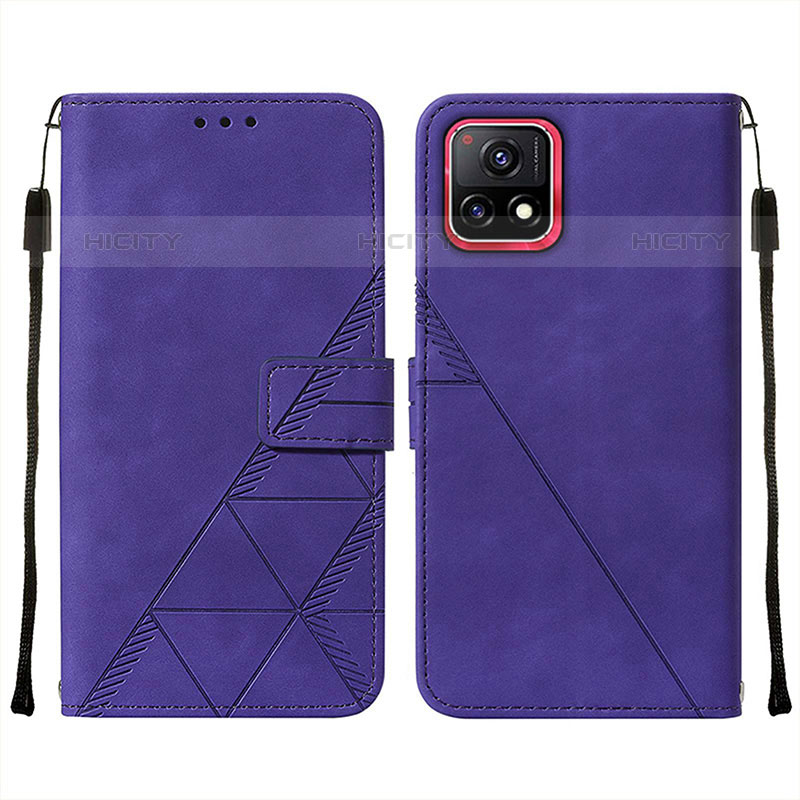 Coque Portefeuille Livre Cuir Etui Clapet Y01B pour Vivo Y52s 5G Violet Plus