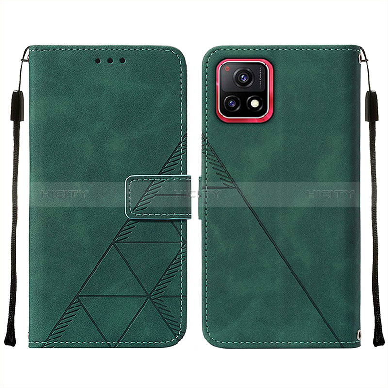 Coque Portefeuille Livre Cuir Etui Clapet Y01B pour Vivo Y52s t1 5G Vert Plus