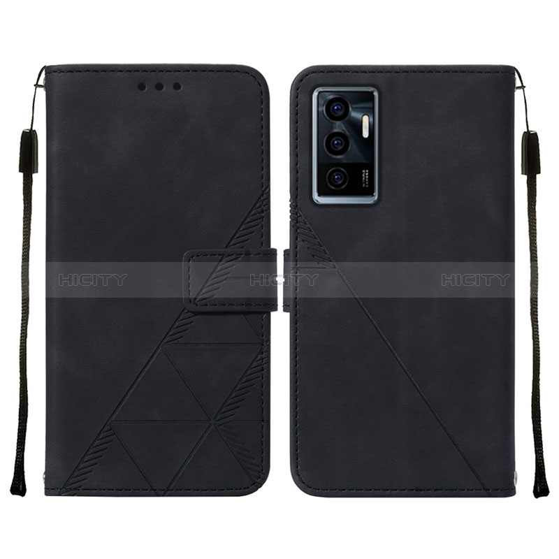 Coque Portefeuille Livre Cuir Etui Clapet Y01B pour Vivo Y75 4G Noir Plus