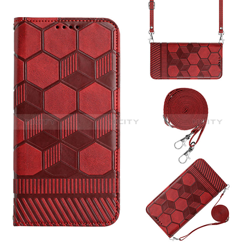 Coque Portefeuille Livre Cuir Etui Clapet Y01B pour Xiaomi Poco M4 5G Rouge Plus