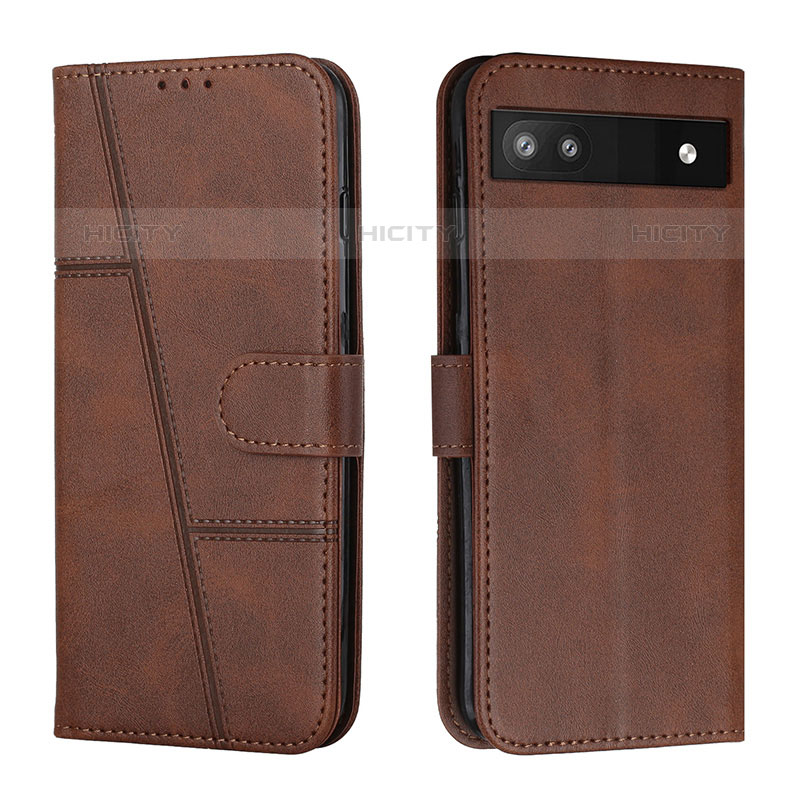 Coque Portefeuille Livre Cuir Etui Clapet Y01X pour Google Pixel 6a 5G Marron Plus