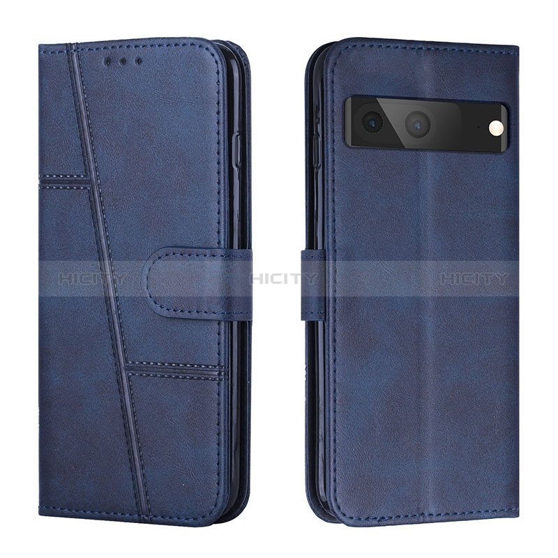 Coque Portefeuille Livre Cuir Etui Clapet Y01X pour Google Pixel 7 5G Bleu Plus