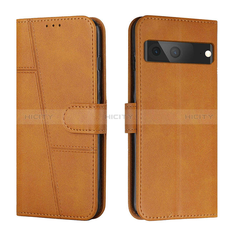 Coque Portefeuille Livre Cuir Etui Clapet Y01X pour Google Pixel 7 5G Brun Clair Plus