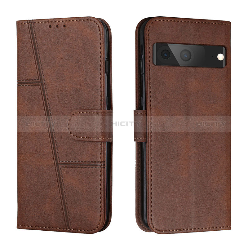 Coque Portefeuille Livre Cuir Etui Clapet Y01X pour Google Pixel 7 5G Marron Plus