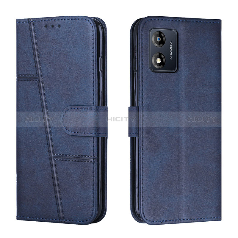 Coque Portefeuille Livre Cuir Etui Clapet Y01X pour Motorola Moto E13 Bleu Plus