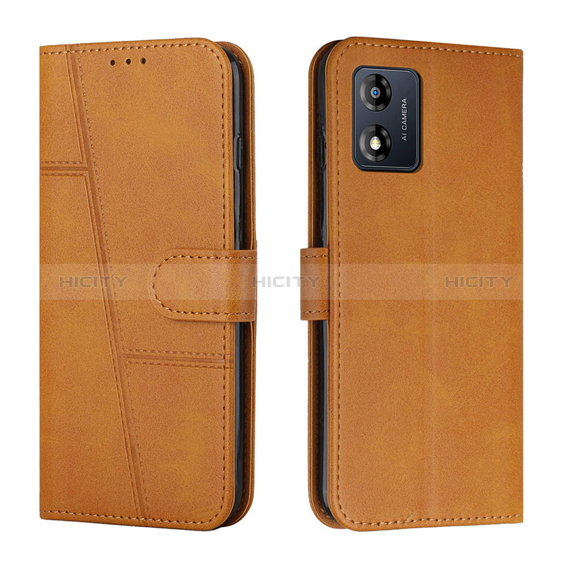 Coque Portefeuille Livre Cuir Etui Clapet Y01X pour Motorola Moto E13 Brun Clair Plus