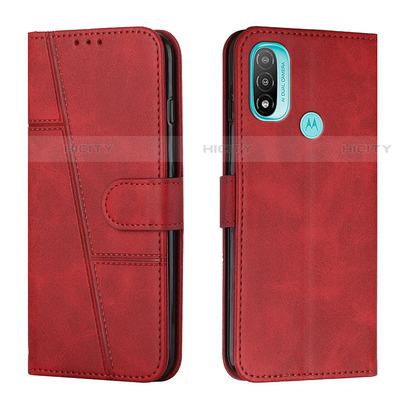 Coque Portefeuille Livre Cuir Etui Clapet Y01X pour Motorola Moto E20 Rouge Plus