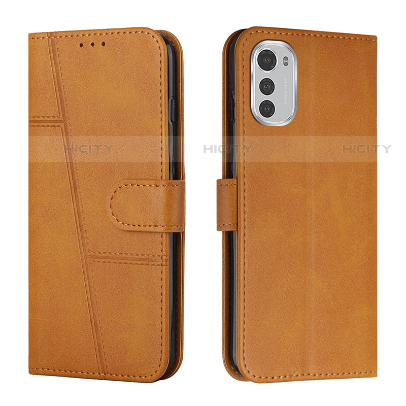 Coque Portefeuille Livre Cuir Etui Clapet Y01X pour Motorola Moto E32 Brun Clair Plus