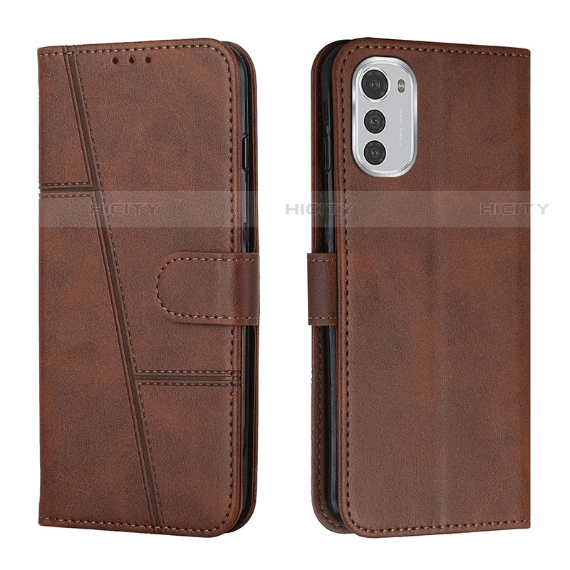 Coque Portefeuille Livre Cuir Etui Clapet Y01X pour Motorola Moto E32 Marron Plus