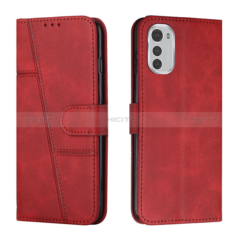 Coque Portefeuille Livre Cuir Etui Clapet Y01X pour Motorola Moto E32s Rouge Plus