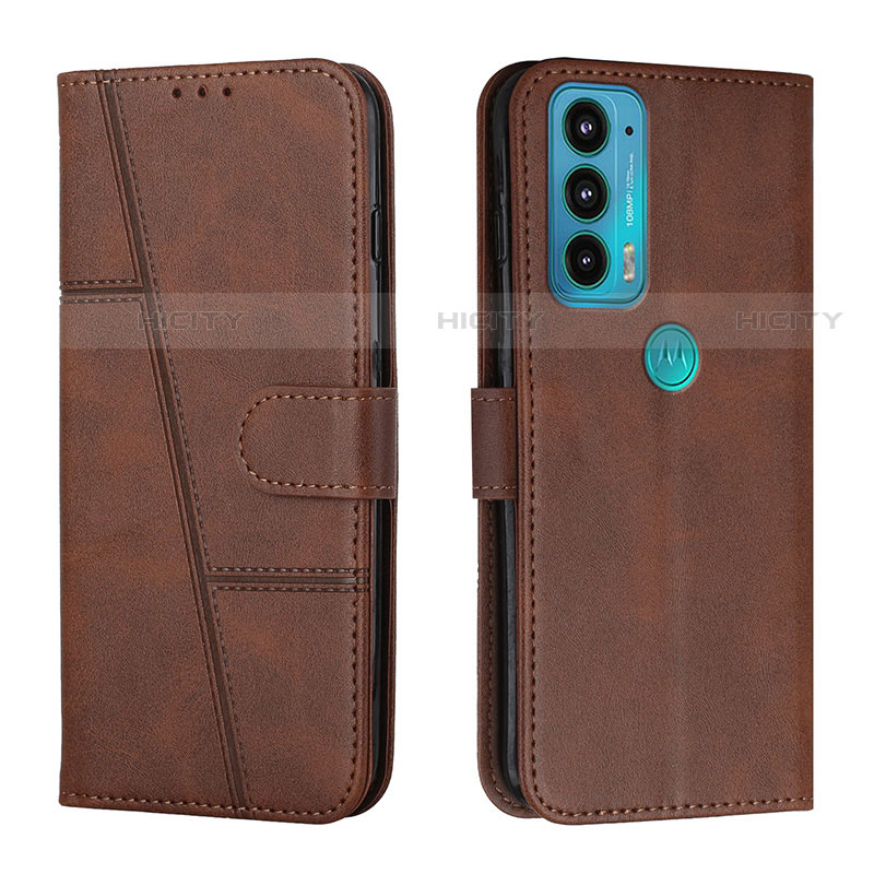 Coque Portefeuille Livre Cuir Etui Clapet Y01X pour Motorola Moto Edge 20 5G Marron Plus