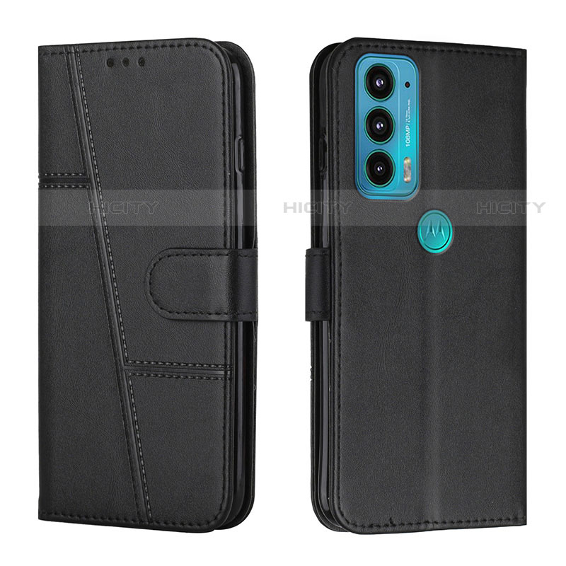 Coque Portefeuille Livre Cuir Etui Clapet Y01X pour Motorola Moto Edge 20 5G Noir Plus