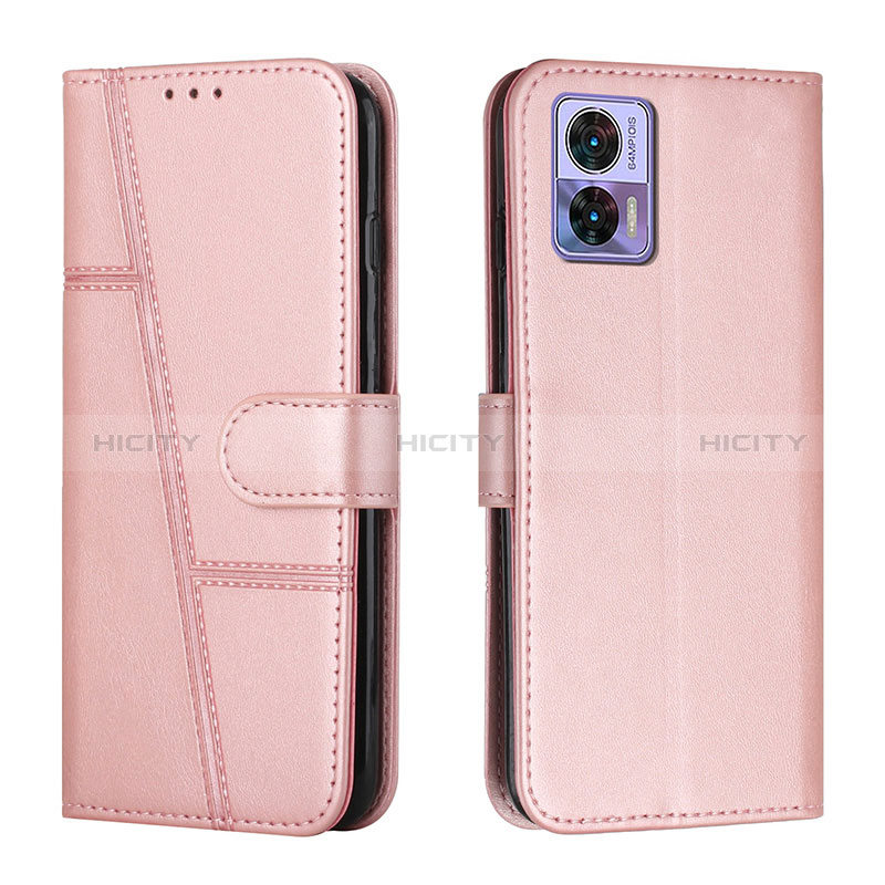 Coque Portefeuille Livre Cuir Etui Clapet Y01X pour Motorola Moto Edge 30 Lite 5G Or Rose Plus