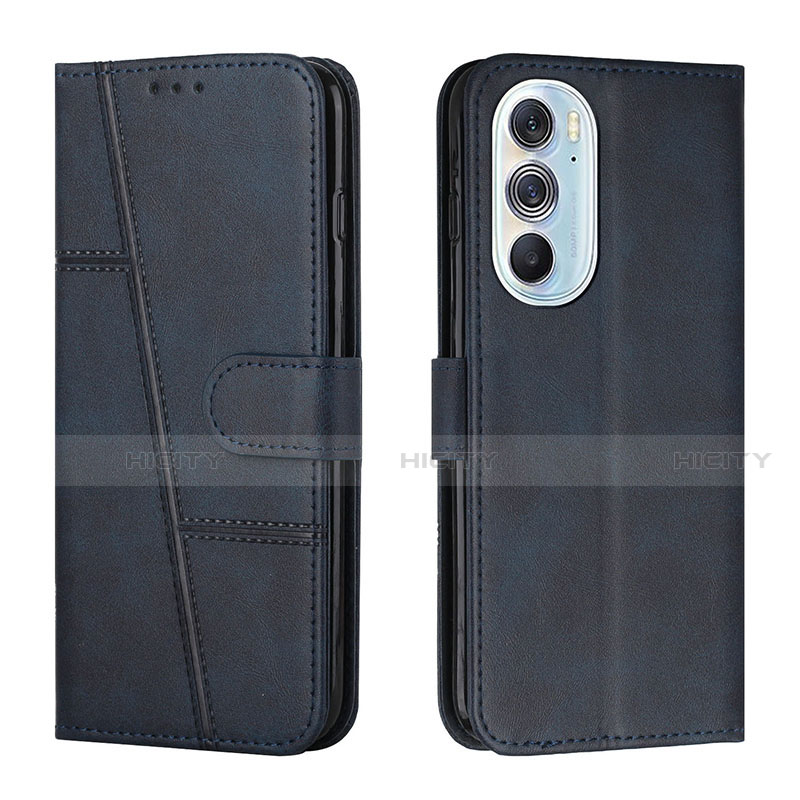 Coque Portefeuille Livre Cuir Etui Clapet Y01X pour Motorola Moto Edge 30 Pro 5G Bleu Plus