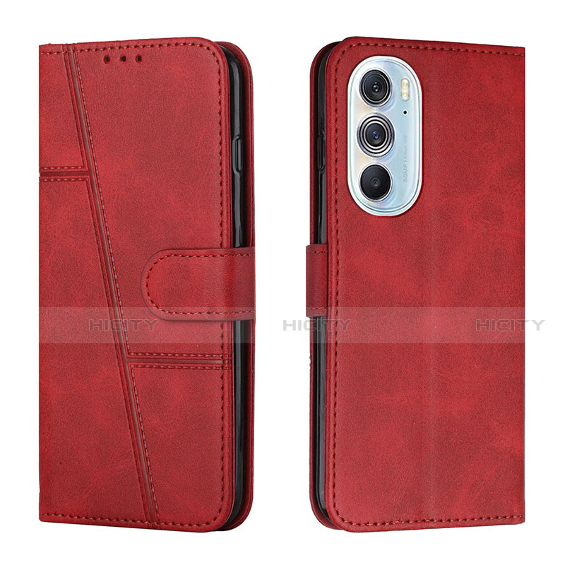 Coque Portefeuille Livre Cuir Etui Clapet Y01X pour Motorola Moto Edge 30 Pro 5G Rouge Plus