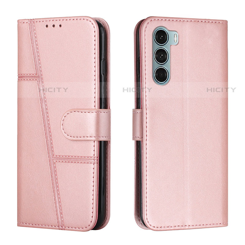 Coque Portefeuille Livre Cuir Etui Clapet Y01X pour Motorola Moto Edge S30 5G Or Rose Plus