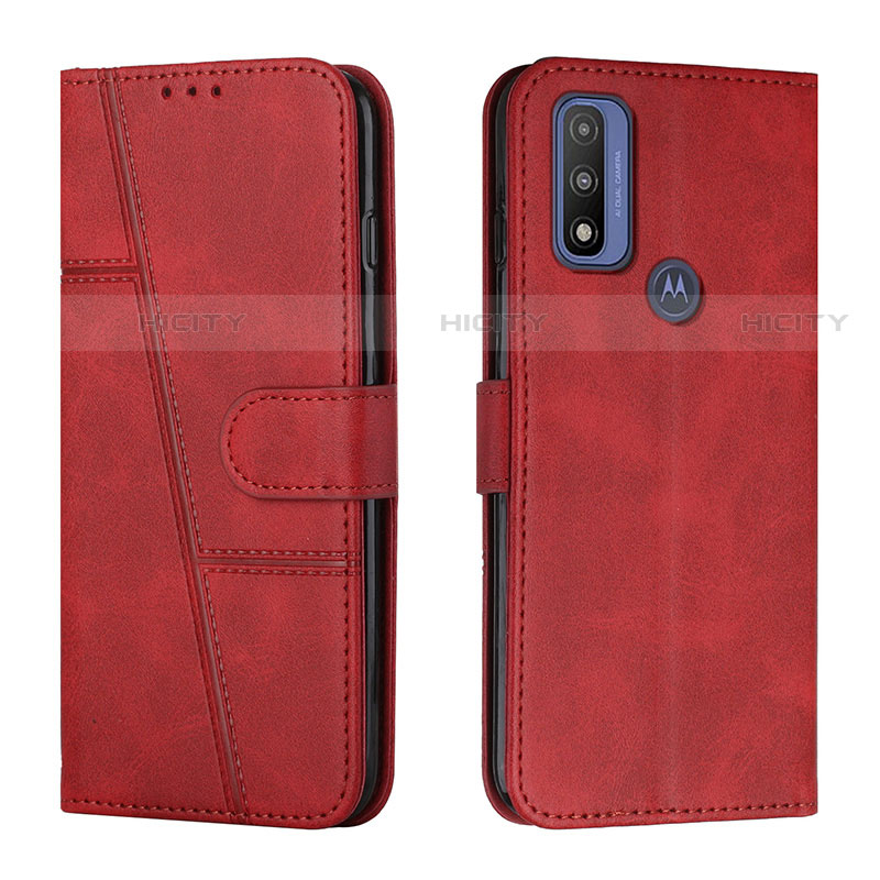 Coque Portefeuille Livre Cuir Etui Clapet Y01X pour Motorola Moto G Pure Rouge Plus