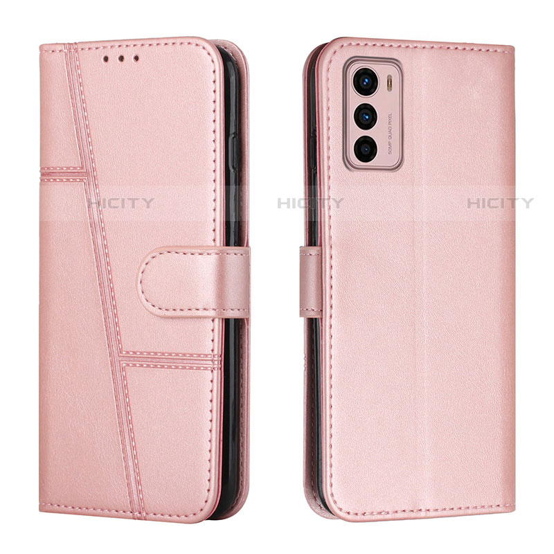 Coque Portefeuille Livre Cuir Etui Clapet Y01X pour Motorola Moto G42 Or Rose Plus