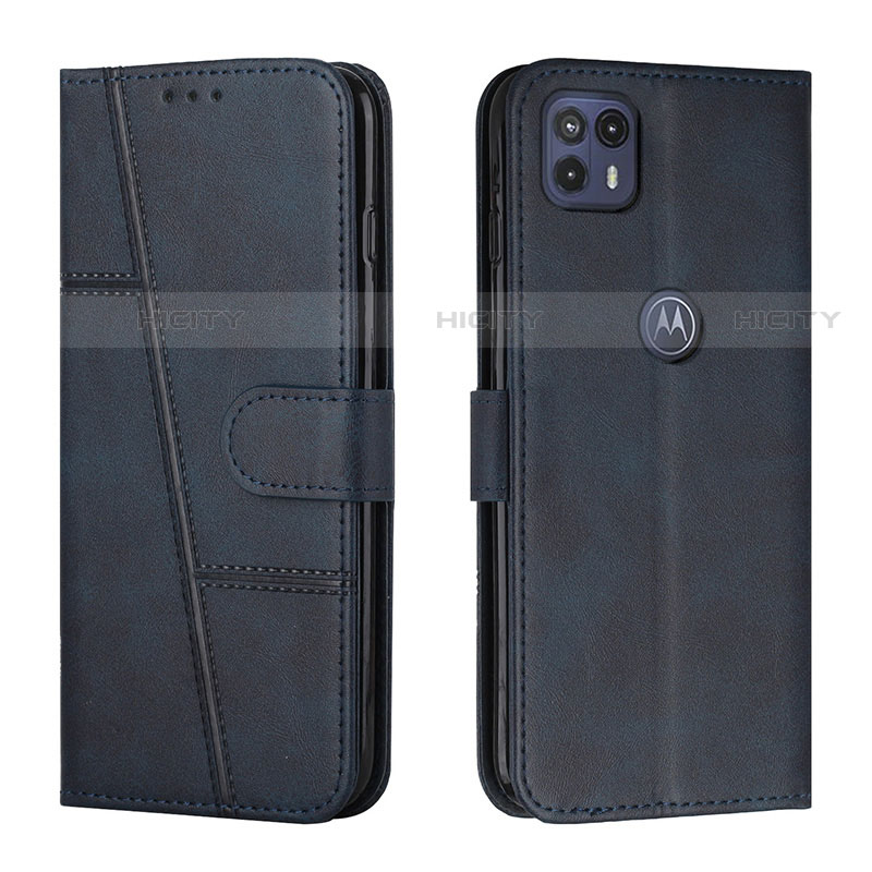 Coque Portefeuille Livre Cuir Etui Clapet Y01X pour Motorola Moto G50 5G Bleu Plus