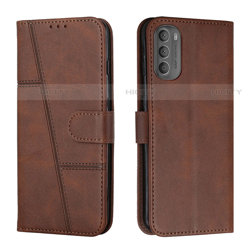 Coque Portefeuille Livre Cuir Etui Clapet Y01X pour Motorola Moto G51 5G Marron Plus