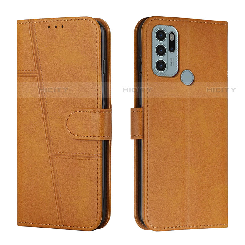 Coque Portefeuille Livre Cuir Etui Clapet Y01X pour Motorola Moto G60s Brun Clair Plus