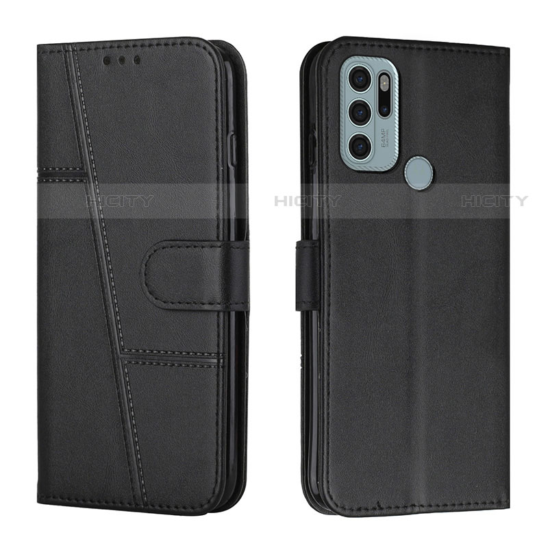 Coque Portefeuille Livre Cuir Etui Clapet Y01X pour Motorola Moto G60s Noir Plus