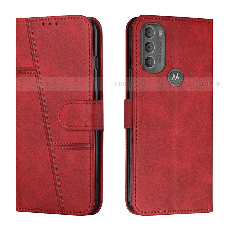 Coque Portefeuille Livre Cuir Etui Clapet Y01X pour Motorola Moto G71 5G Rouge Plus