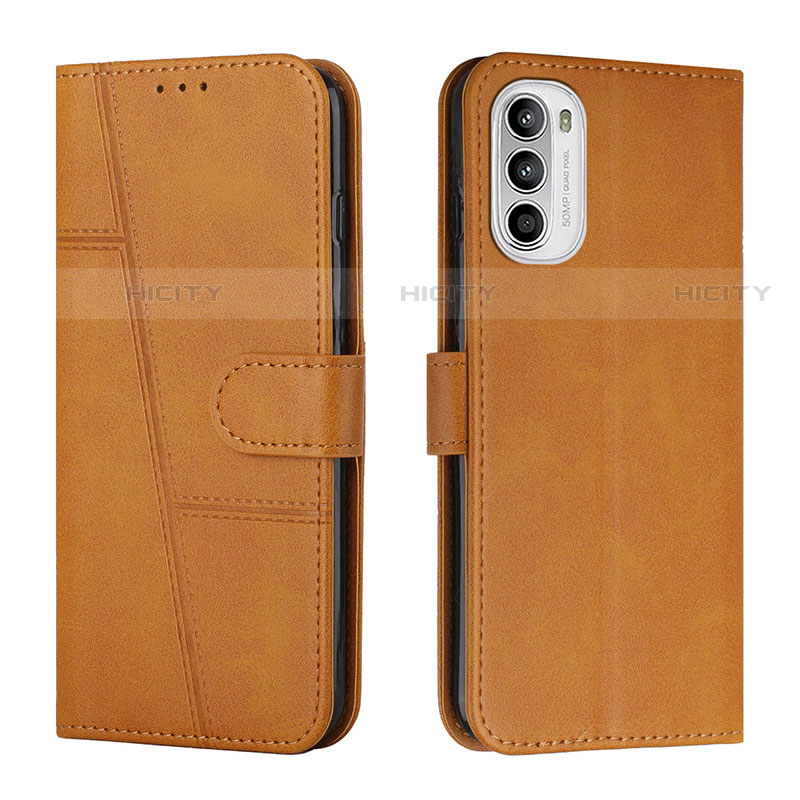 Coque Portefeuille Livre Cuir Etui Clapet Y01X pour Motorola Moto G71s 5G Brun Clair Plus