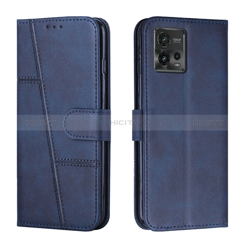 Coque Portefeuille Livre Cuir Etui Clapet Y01X pour Motorola Moto G72 Bleu Plus