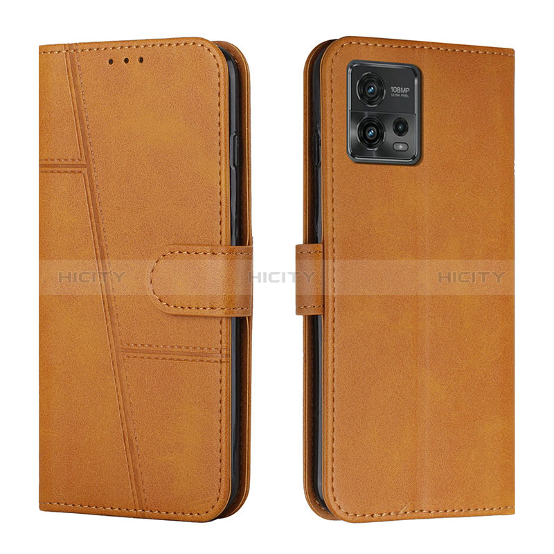 Coque Portefeuille Livre Cuir Etui Clapet Y01X pour Motorola Moto G72 Brun Clair Plus