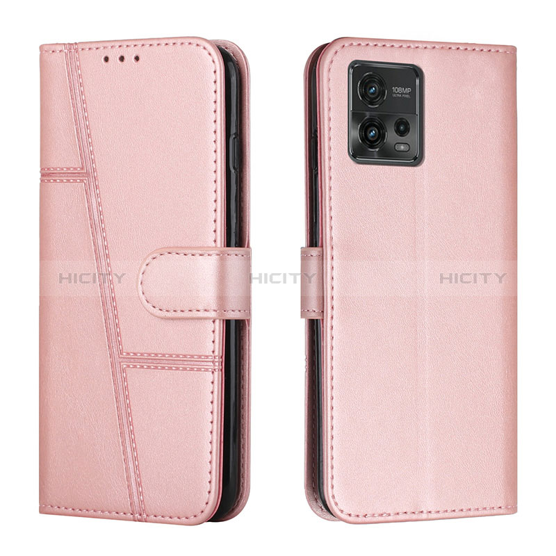 Coque Portefeuille Livre Cuir Etui Clapet Y01X pour Motorola Moto G72 Or Rose Plus